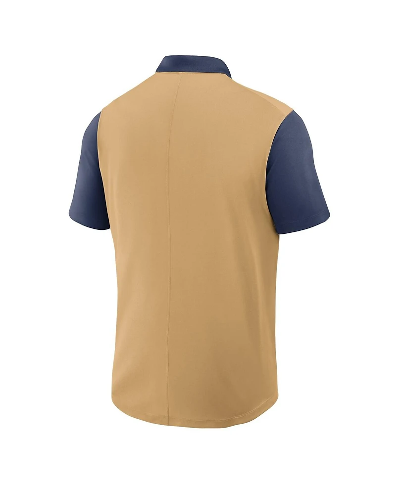 Nike Men's Gold/Navy Houston Astros Cooperstown Collection Color-Block Victory Performance Polo Shirt