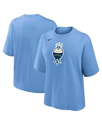 Nike Women's Light Blue Milwaukee Brewers City Connect Logo Boxy T-Shirt