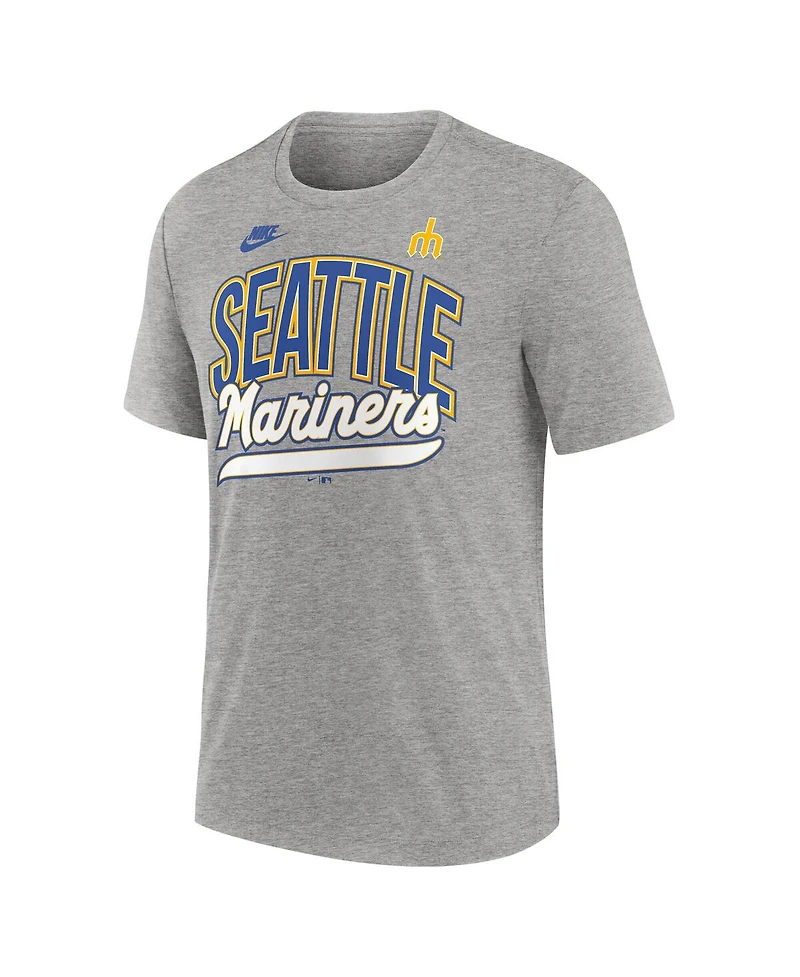 Nike Men's Heather Gray Seattle Mariners Cooperstown Collection Retro Tri-Blend T-Shirt