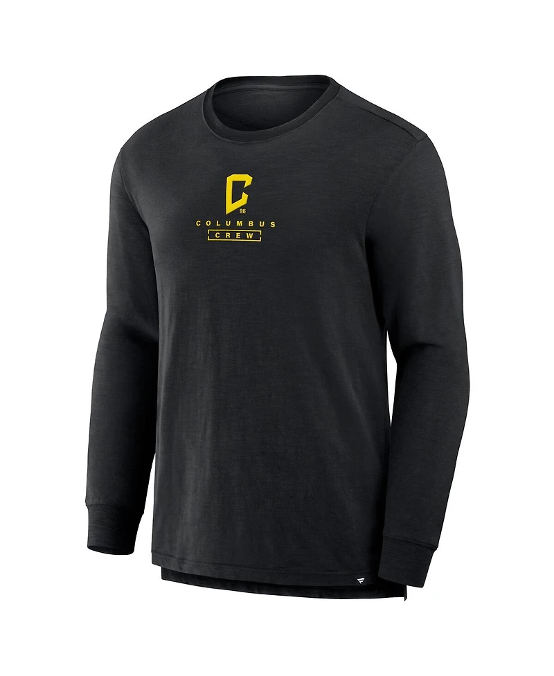 Fanatics Men's Black Columbus Crew Lob Attempt Stadium Slub Long Sleeve T-Shirt