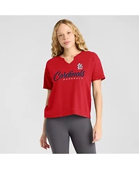 Fanatics Women's Red St. Louis Cardinals Fan Fave Stadium Slub Boxy T-Shirt