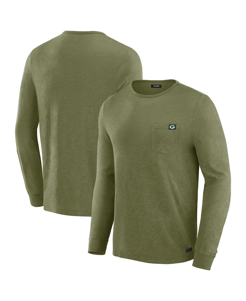 J. Palmer Men's Olive Green Bay Packers In-The-Pocket Long Sleeve T-Shirt