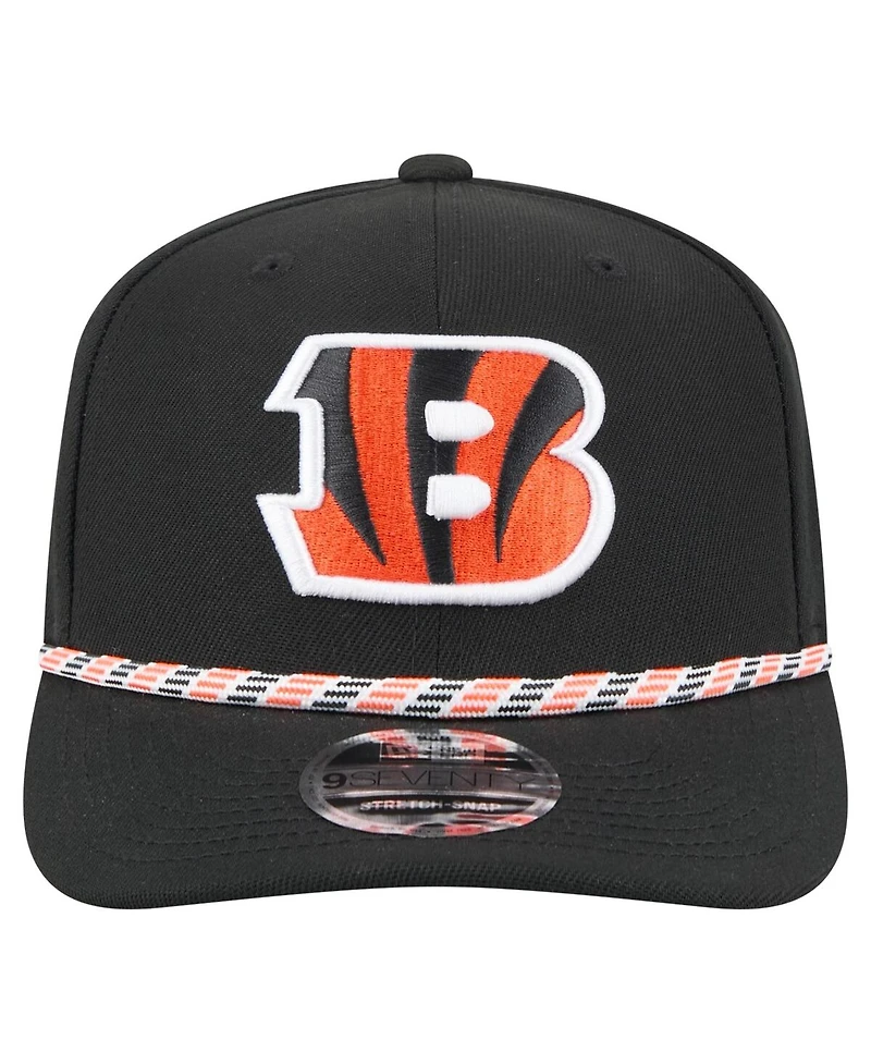 New Era Men's Black Cincinnati Bengals Gameday Multi Rope 9SEVENTY Stretch-Snap Hat