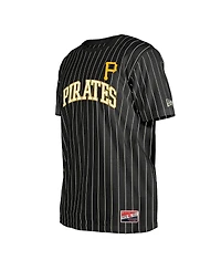 New Era Men's Black Pittsburgh Pirates Throwback Pinstripe T-Shirt