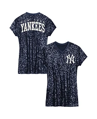 Outerstuff Girls Preschool Navy New York Yankees Sequin V-Neck Dress