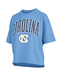 Pressbox Women's Carolina Blue North Tar Heels Nelson Arch Over Logo Waist Length Oversized Slub T-Shirt