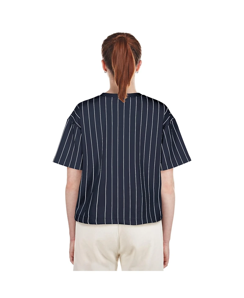 New Era Women's Navy Houston Astros 2025 City Connect Boxy Pinstripe T-Shirt