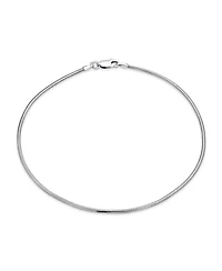 Bling Jewelry Simple Plain Snake Chain Anklet Strong Ankle Bracelet .925 Sterling Silver