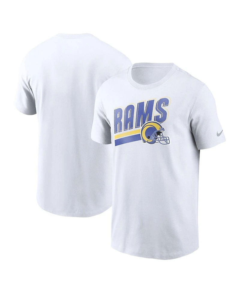 Nike Men's White Los Angeles Rams Essential Blitz Lockup T-Shirt