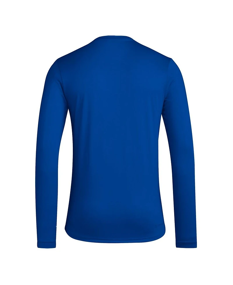 Adidas Men's Royal Kansas Jayhawks Locker On-Court the Fade Long Sleeve T-Shirt