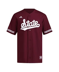 Adidas Men's Maroon Mississippi State Bulldogs Reversible Retro Full-Button Baseball Jersey