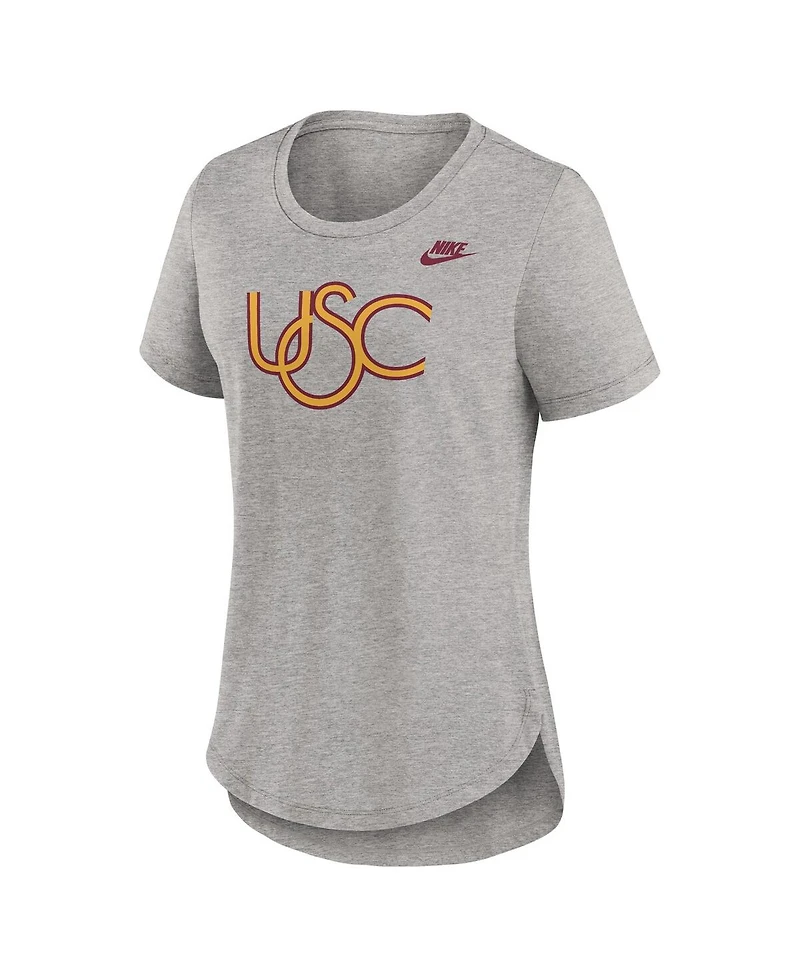 Nike Women's Heather Gray Usc Trojans Legacy Tri-Blend T-Shirt
