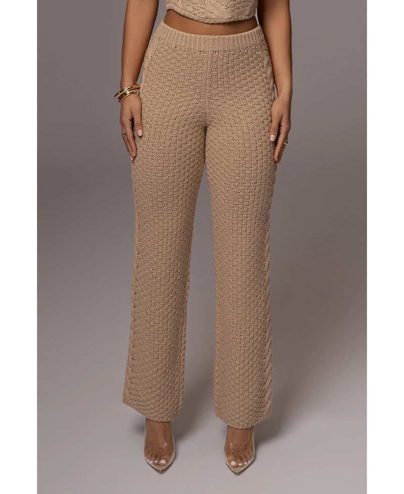 Jluxlabel Women's Beige Madison Knit Pants