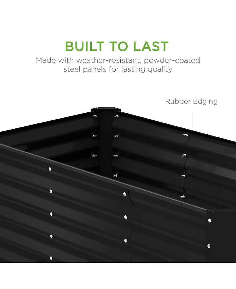 Best Choice Products 4x2x2ft Outdoor Metal Raised Garden Bed, Planter Box for Vegetables, Flowers