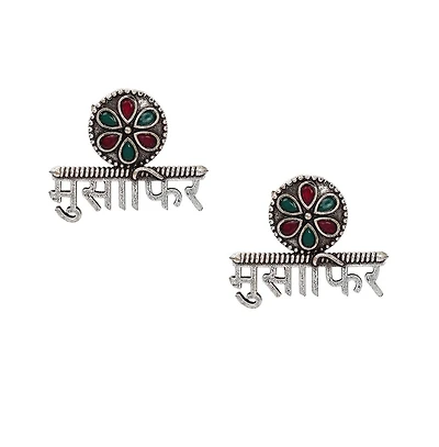 Sohi Women's Oxidised Stud Earrings