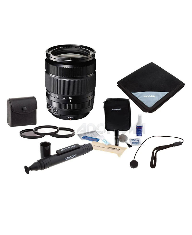 Fujifilm Xf 18-135mm f/3.5-5.6 R Lm Ois Wr Lens, Bundle with ProOptic 67mm Filter Kit, Cleaning Kit, Lens Wrap, Lens Cap Tether, Lens Cleaner