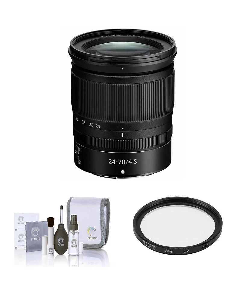 Nikon Nikkor Z 24-70mm f/4 S Lens, Bundle with ProOptic Pro Digital 72mm Multi Coated Uv Filter, Cleaning Kit