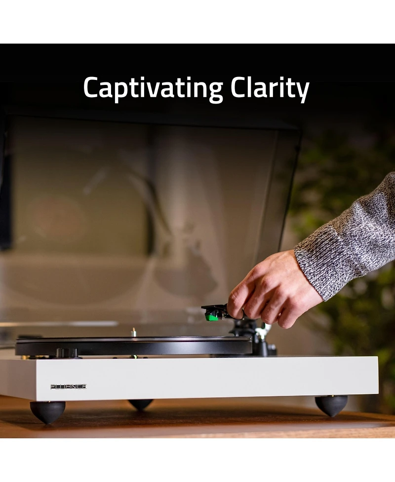 Fluance RT81+ Elite High Fidelity Vinyl Turntable Record Player, Audio Technica VM95E Cartridge, Anti-Resonant Platter, Acrylic Mat, Phono Preamp, Woo