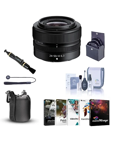 Nikon Nikkor Z 24-50mm f/4-6.3 Lens, Bundle with Bower 52mm Video Filter Kit, Pc Software Kit, Soft Lens Pouch, Lens Cleaner, Cleaning Kit, Universal