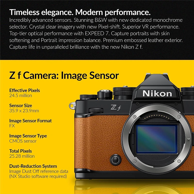 Nikon Z f Mirrorless Camera, Orange with Nikkor Z 24-70mm f/4 S Lens