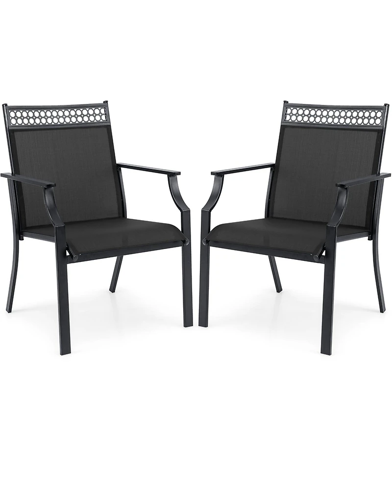 Patio Chairs Set of 2 with All Weather Breathable Fabric