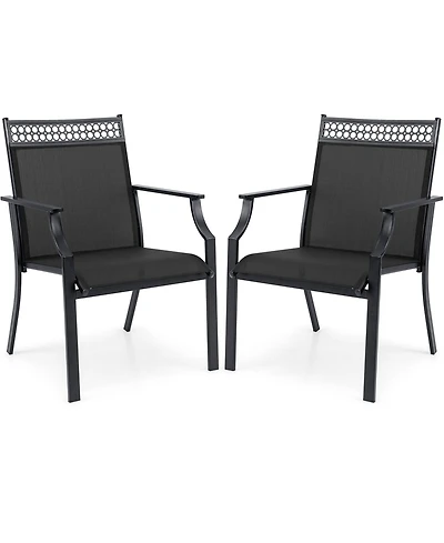 Patio Chairs Set of 2 with All Weather Breathable Fabric
