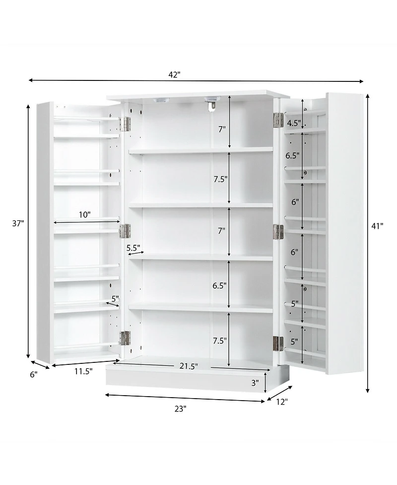 Vertical 5-Drawer Mobile Chest with Door and 5 Casters – Modern Storage Cabinet for Bedroom or Office