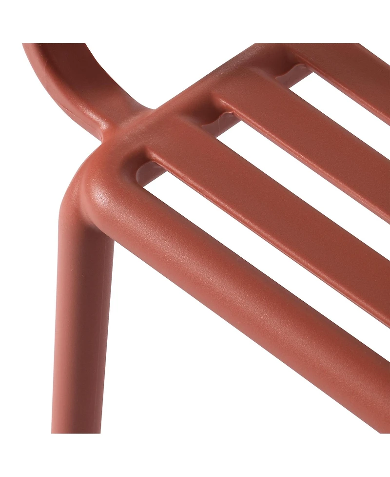 Outdoor Stackable Polypropylene Plastic Resin Dining Armchairs (Set of 4)