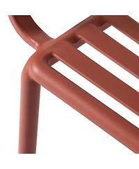 Outdoor Stackable Polypropylene Plastic Resin Dining Armchairs (Set of 4)