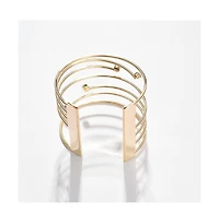 Sohi Women's Lined Stone Cuff Bracelet