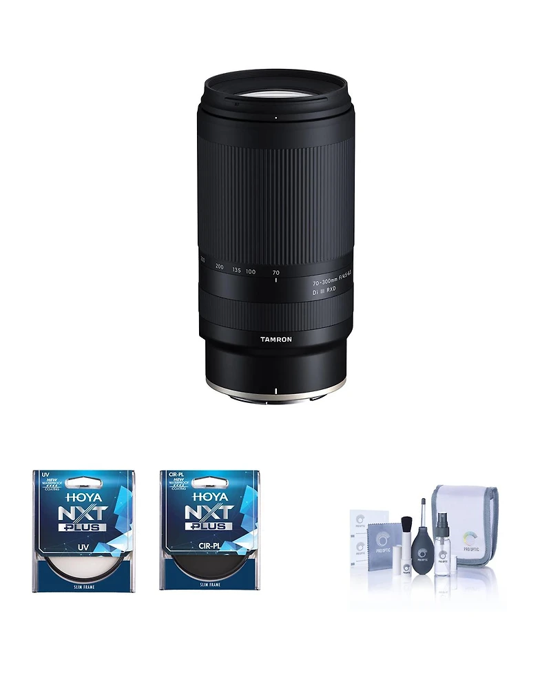 Tamron 70-300mm f/4.5-6.3 Di Iii Rxd Lens for Nikon Z Bundle with 67mm Uv and Cpl Filters, Cleaning Kit