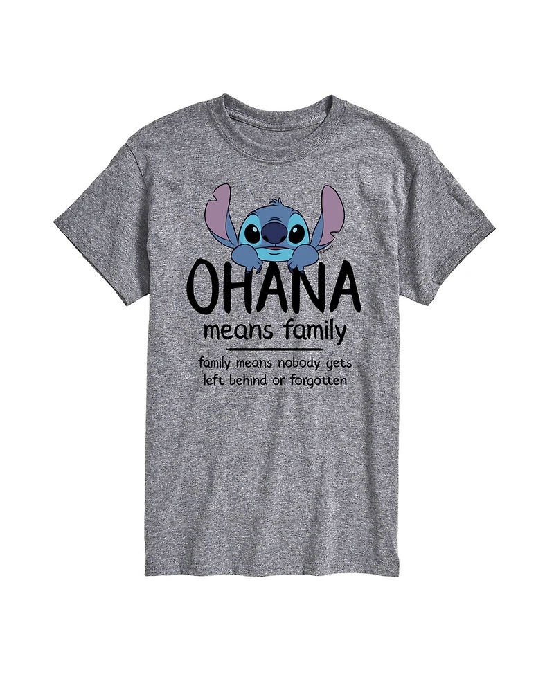 Airwaves Men's Lilo Stitch Ohana Means Family Short Sleeve T-Shirt