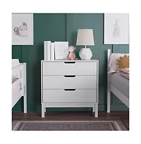 Samuel Kids Triple-Drawer Dresser With Solid Wood Frame