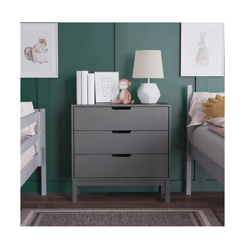 Samuel Kids Triple-Drawer Dresser With Solid Wood Frame