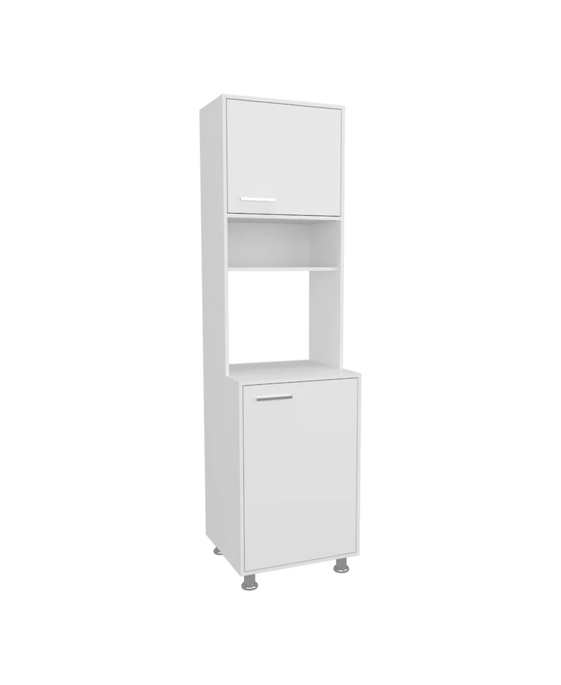 Buckeye Kitchen Pantry with Open Storage and 2 Doors, White