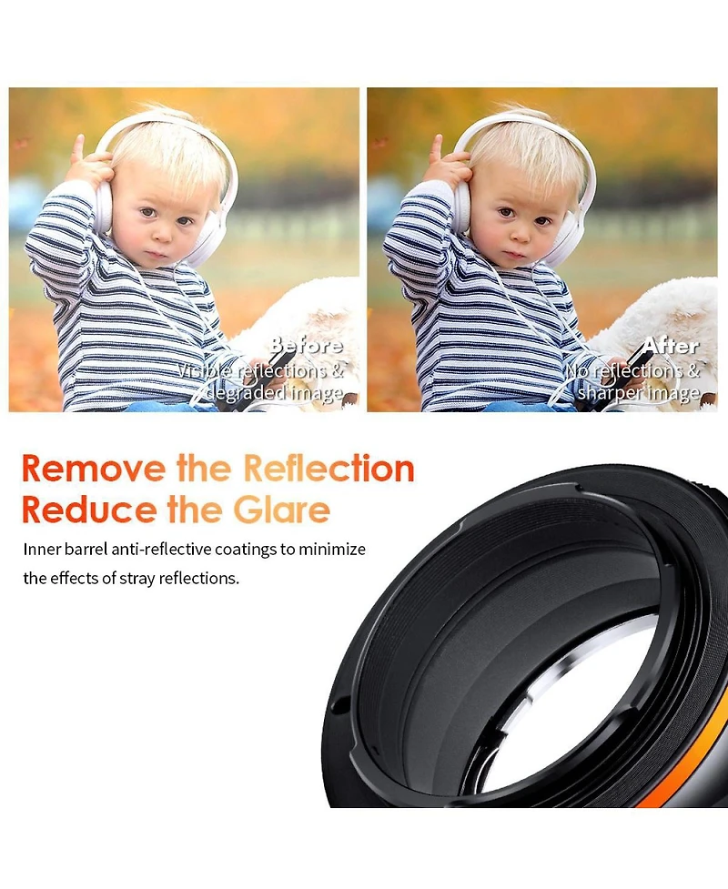 K&F Concept M14105 Contax Yashica Lenses to Sony E Nex/Alpha Lens Adapter Ring