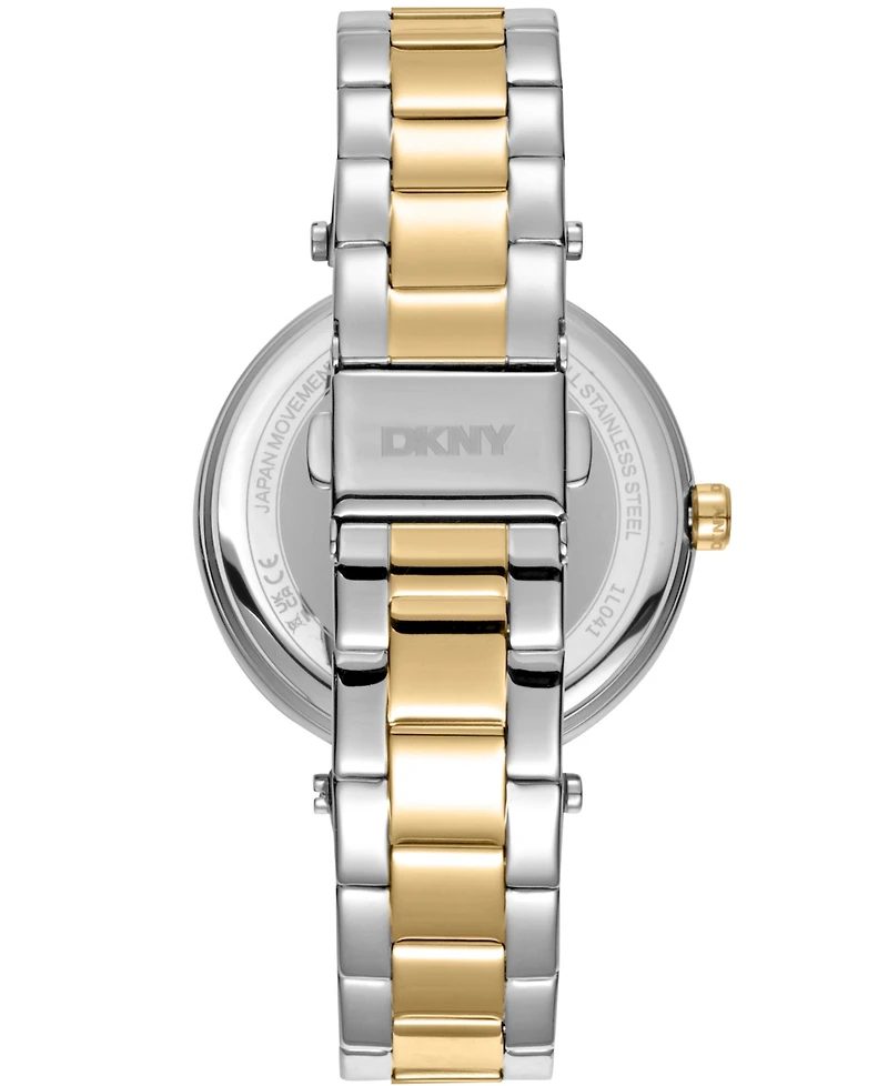 Dkny Women's Essential Logo Dark Dial Gold Two-Tone Stainless Steel Bracelet Watch 38mm
