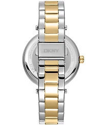 Dkny Women's Essential Logo Dark Dial Gold Two-Tone Stainless Steel Bracelet Watch 38mm