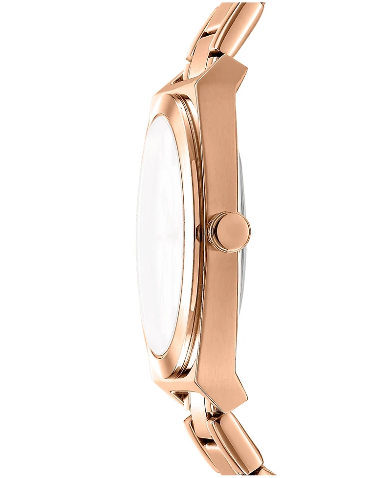 Dkny Women's Broadway Maxi Rose Gold-Tone Stainless Steel Bracelet Watch, 38mm
