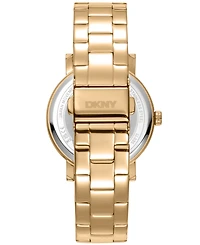 Dkny Women's Soho Logo Gold-Tone Stainless Steel Bracelet Watch, 36mm