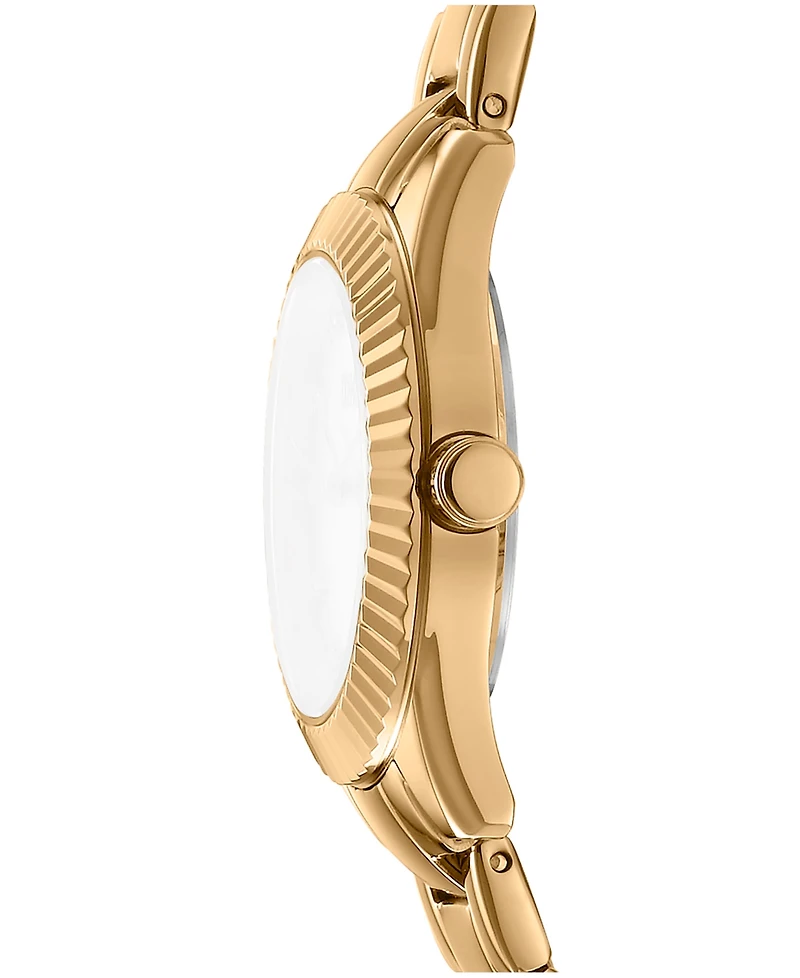 Dkny Women's Chambers Glitz Gold-Tone Stainless Steel Bracelet Watch, 30mm
