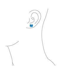 Bling Jewelry Set of 2 Large 5CT Square Cz Solitaire Clip-On Earrings Silver Plated 12MM