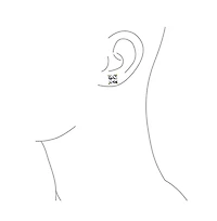 Bling Jewelry Set of 2 Square Solitaire Cz Stud Earrings Silver Gold Sterling Silver