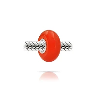 Bling Jewelry Set of 2 Smooth Opaque Murano Glass Charm Bead for European Bracelets Sterling Silver