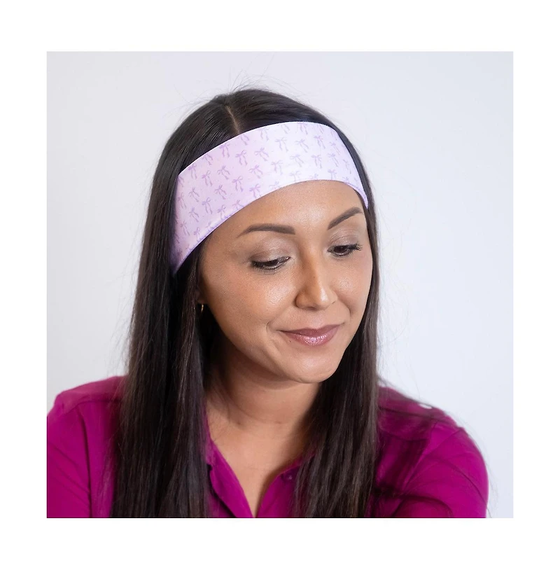 Ultra Soft Knotted Headband - Purple Bows