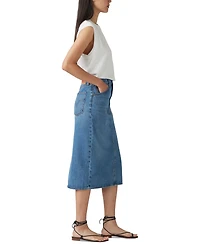 Levi's Women's Cotton High-Rise Back-Slit Denim Skirt