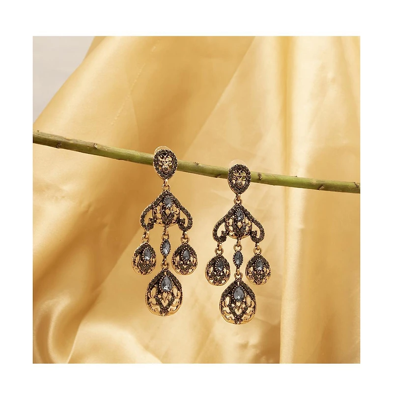 Sohi Women's Trendy Designer Stone Drop Earrings