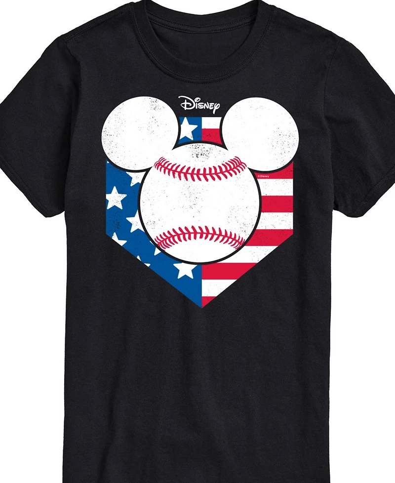 Airwaves Men's Disney Mickey Mouse Baseball Short Sleeve T-Shirt