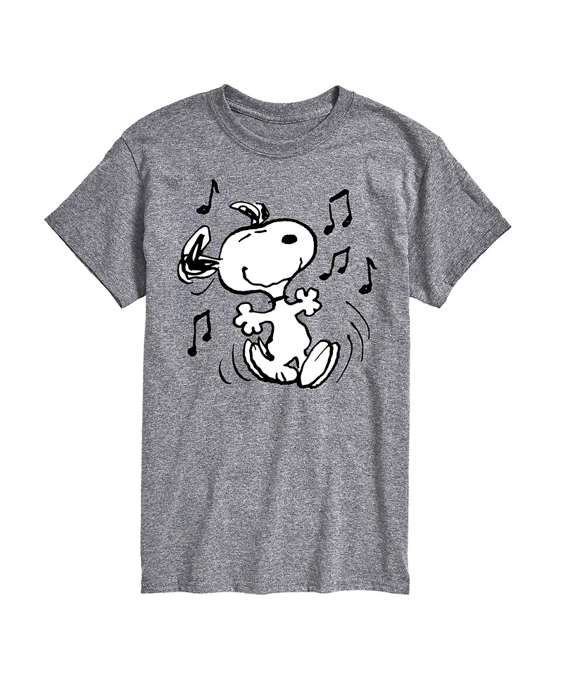 Airwaves Men's Peanuts Snoopy Dancing Music Short Sleeve T-Shirt