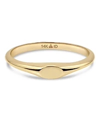 Devata Signet Ring in 14K Gold, Size 7, approx. 1.6 grams.